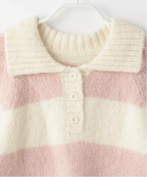 Mi-je / ミジェ ニット・セーター | 太ボーダー衿つきニット【韓国ファッション】 | 詳細3