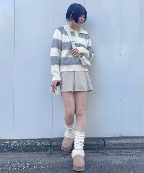 Mi-je / ミジェ ニット・セーター | 太ボーダー衿つきニット【韓国ファッション】 | 詳細8