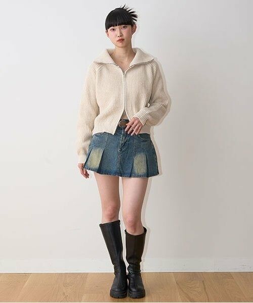 Mi-je / ミジェ ニット・セーター | スタンドZIPニット【韓国ファッション】 | 詳細1