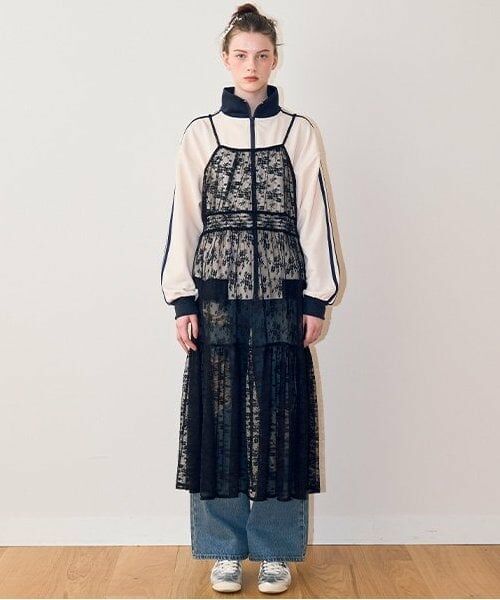 Mi-je / ミジェ ミニ丈・ひざ丈ワンピース | シアーワンピース【韓国ファッション】（黒）