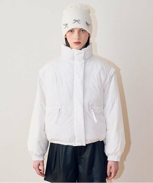 Mi-je / ミジェ ブルゾン | 2WAYジャケット【韓国ファッション】（オフ ホワイト）