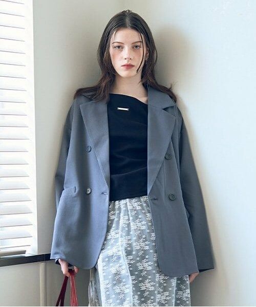 Mi-je / ミジェ ブルゾン | ルーズジャケット【韓国ファッション】（グレー）