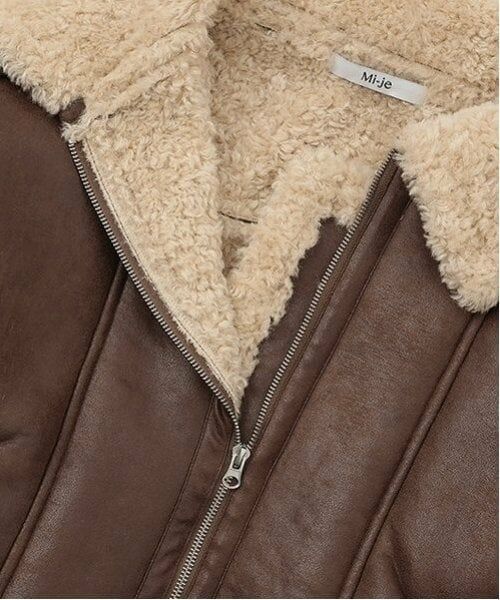 Mi-je / ミジェ ブルゾン | ムートン風ジャケット【韓国ファッション】 | 詳細5