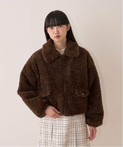 Mi-je / ミジェ その他アウター | プードルフェイクファーコート【韓国ファッション】（茶）
