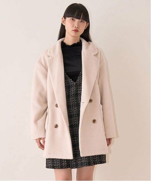 Mi-je / ミジェ その他アウター | フェイクウールジャケットコート【韓国ファッション】（アイボリー）