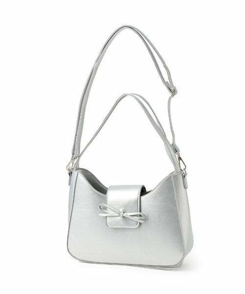 Mi-je / ミジェ ショルダーバッグ | リボン2WAYショルダー【韓国ファッション】（シルバー）