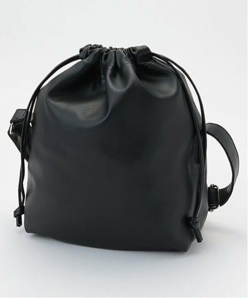 Mi-je / ミジェ ショルダーバッグ | 合皮巾着ショルダー【韓国ファッション】（黒）