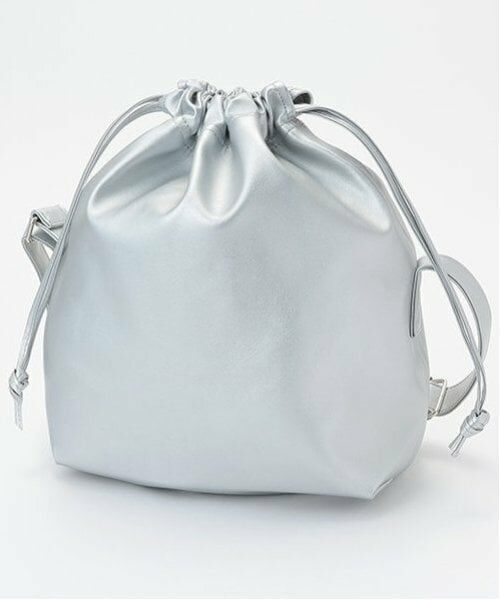 Mi-je / ミジェ ショルダーバッグ | 合皮巾着ショルダー【韓国ファッション】（シルバー）