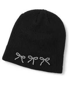 Mi-je / ミジェ ニットキャップ | ビーズリボンニット帽【韓国ファッション】