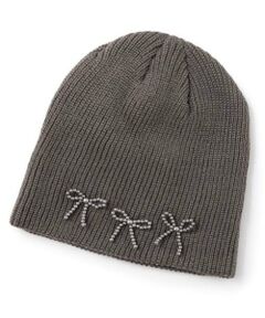 Mi-je / ミジェ ニットキャップ | ビーズリボンニット帽【韓国ファッション】