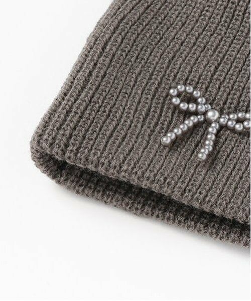 Mi-je / ミジェ ニットキャップ | ビーズリボンニット帽【韓国ファッション】 | 詳細6
