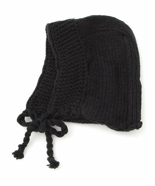 Mi-je / ミジェ ニットキャップ | ニットワイドバブーシュカ【韓国ファッション】（黒）
