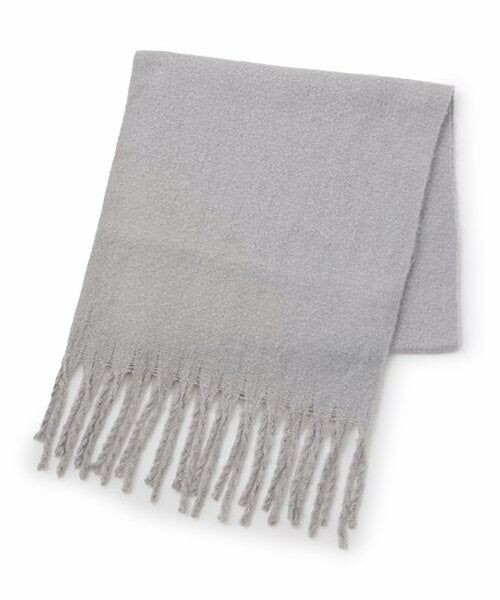 Mi-je / ミジェ ブローチ・コサージュ | 大判マフラー【韓国ファッション】（グレー）