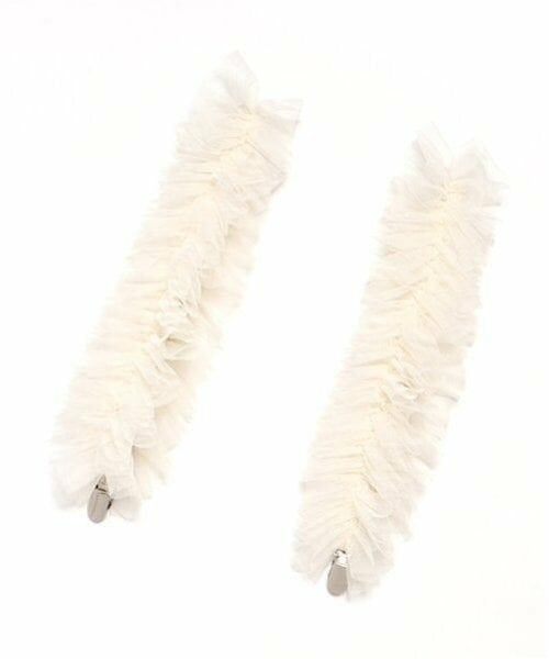 Mi-je / ミジェ ブローチ・コサージュ | チュールサスペンダー【韓国ファッション】（アイボリー）