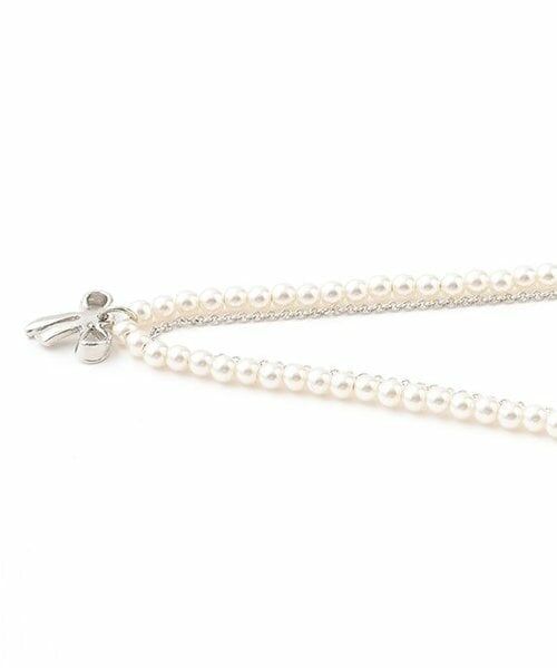 Mi-je / ミジェ ネックレス・ペンダント・チョーカー | パールリボンWネックレス【韓国ファッション】 | 詳細2