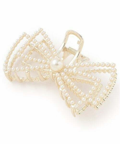 Mi-je / ミジェ ヘアピン | パールリボンバンスクリップ【韓国ファッション】（オフ ホワイト）
