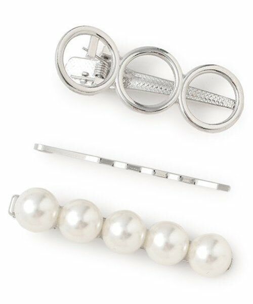 Mi-je / ミジェ ヘアピン | パールクリップセット【韓国ファッション】（シルバー）