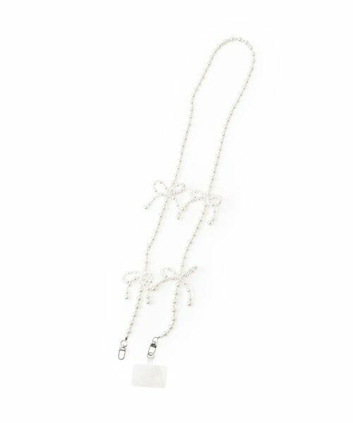 Mi-je / ミジェ ブローチ・コサージュ | ビーズリボンストラップ【韓国ファッション】（オフ ホワイト）