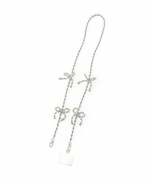 Mi-je / ミジェ ブローチ・コサージュ | ビーズリボンストラップ【韓国ファッション】（シルバー）