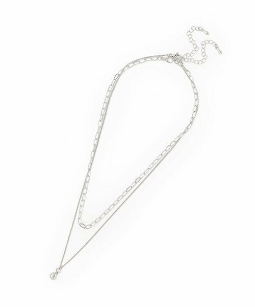 Mi-je / ミジェ ネックレス・ペンダント・チョーカー | 2連チェーンネックレス【韓国ファッション】（シルバー）