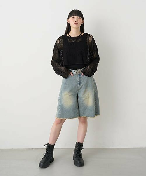 Mi-je / ミジェ ショート・ハーフ・半端丈パンツ | ViVi9月号掲載デニムハーフパンツ【韓国ファッション】 | 詳細1