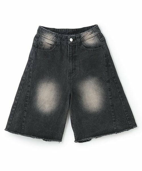 Mi-je / ミジェ ショート・ハーフ・半端丈パンツ | ViVi9月号掲載デニムハーフパンツ【韓国ファッション】（グレー）