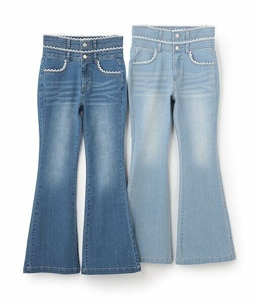 Mi-je / ミジェ その他パンツ | レース付デニムフレアパンツ【韓国ファッション】 | 詳細12