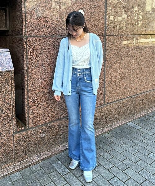 Mi-je / ミジェ その他パンツ | レース付デニムフレアパンツ【韓国ファッション】 | 詳細15