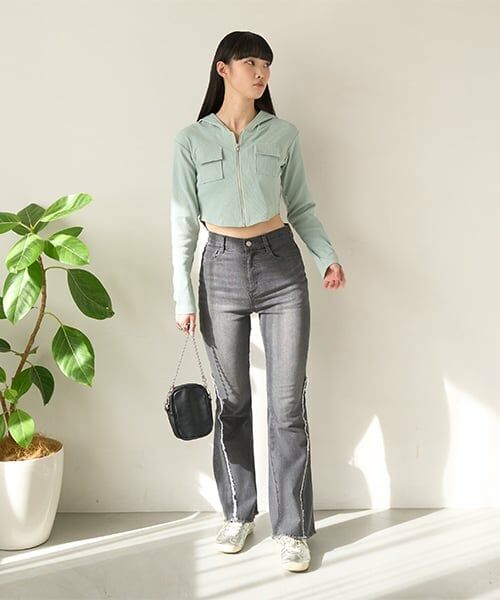 Mi-je / ミジェ その他パンツ | フリンジデニムフレアパンツ【韓国ファッション】 | 詳細2