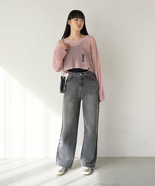 Mi-je / ミジェ その他パンツ | タックデニムワイドパンツ【韓国ファッション】 | 詳細1