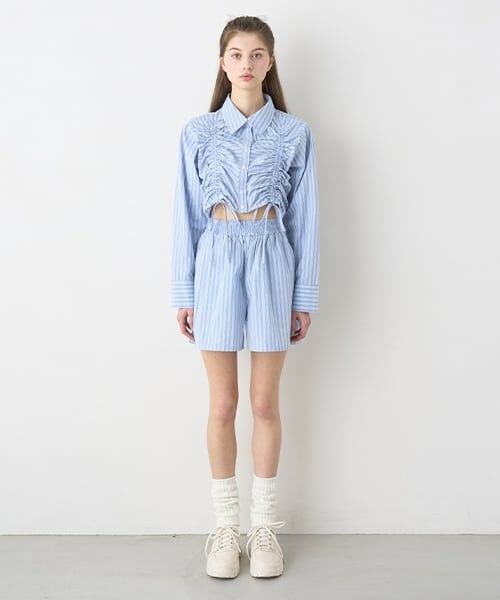 Mi-je / ミジェ ショート・ハーフ・半端丈パンツ | ストライプショートパンツ【韓国ファッション】 | 詳細1