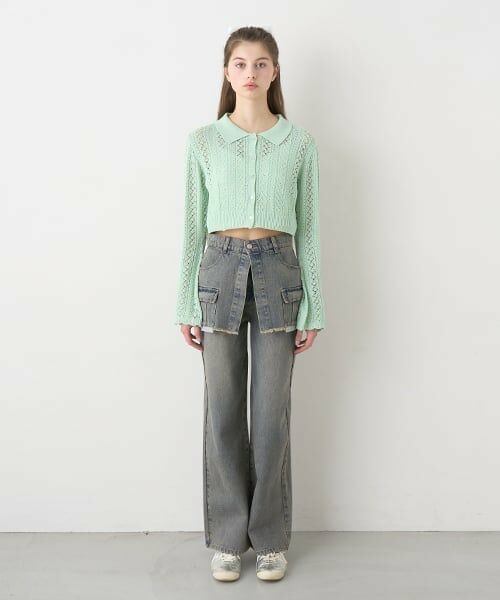 Mi-je / ミジェ その他パンツ | ラップ付デニムワイドパンツ【韓国ファッション】 | 詳細1