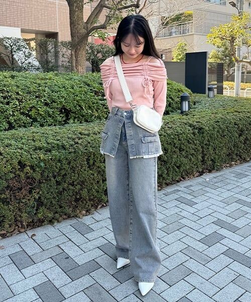 Mi-je / ミジェ その他パンツ | ラップ付デニムワイドパンツ【韓国ファッション】 | 詳細22
