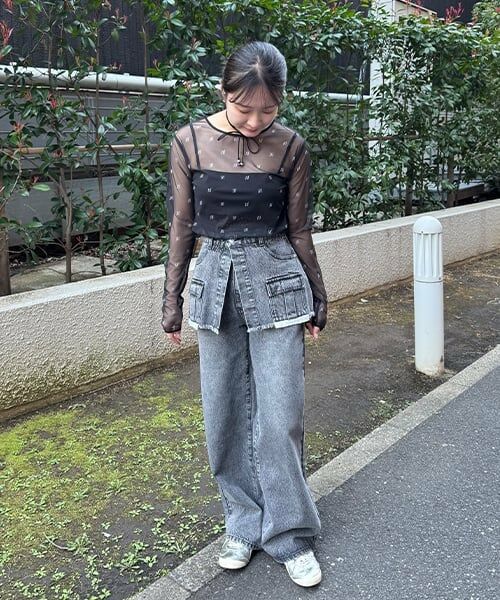 Mi-je / ミジェ その他パンツ | ラップ付デニムワイドパンツ【韓国ファッション】 | 詳細26