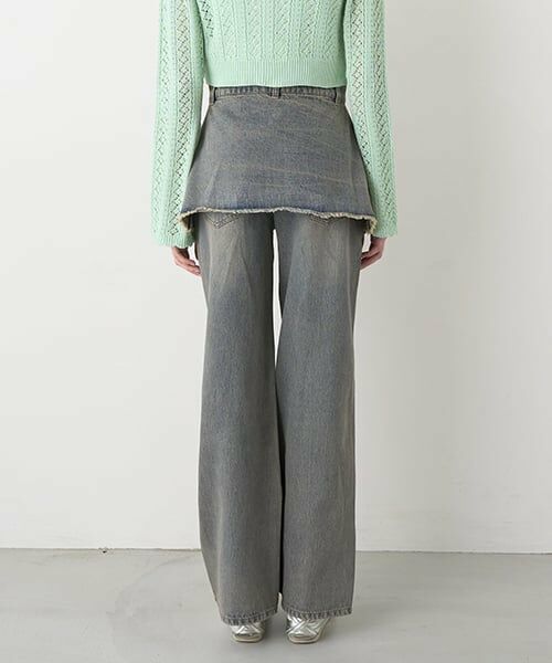 Mi-je / ミジェ その他パンツ | ラップ付デニムワイドパンツ【韓国ファッション】 | 詳細4