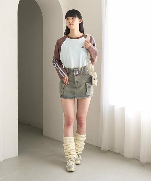 Mi-je / ミジェ ミニ・ひざ丈スカート | ベルトつきデニムカーゴスカート【韓国ファッション】 | 詳細1