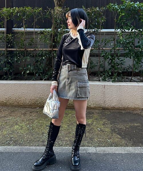 Mi-je / ミジェ ミニ・ひざ丈スカート | ベルトつきデニムカーゴスカート【韓国ファッション】 | 詳細16