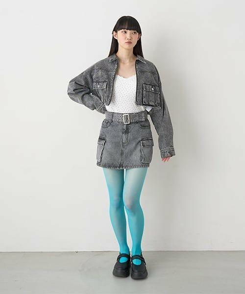 Mi-je / ミジェ ミニ・ひざ丈スカート | ベルトつきデニムカーゴスカート【韓国ファッション】 | 詳細2