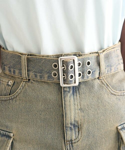 Mi-je / ミジェ ミニ・ひざ丈スカート | ベルトつきデニムカーゴスカート【韓国ファッション】 | 詳細5