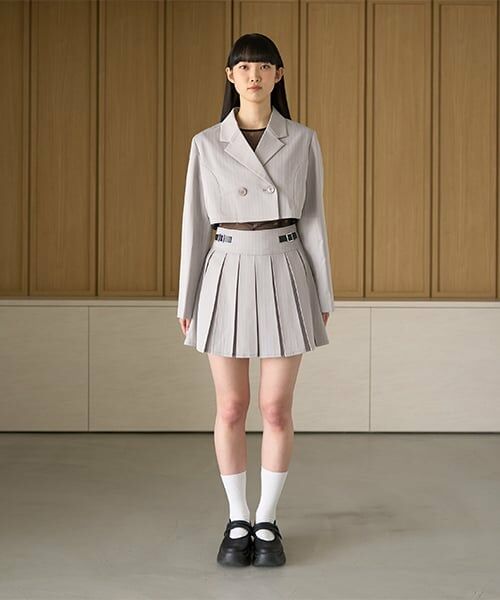 Mi-je / ミジェ ミニ・ひざ丈スカート | キルトベルトプリーツスカート【韓国ファッション】 | 詳細4