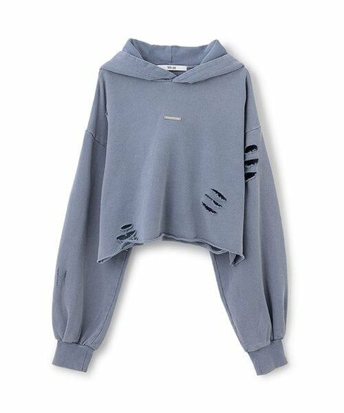 Mi-je / ミジェ スウェット | ダメージクロップドパーカ【韓国ファッション】 | 詳細1