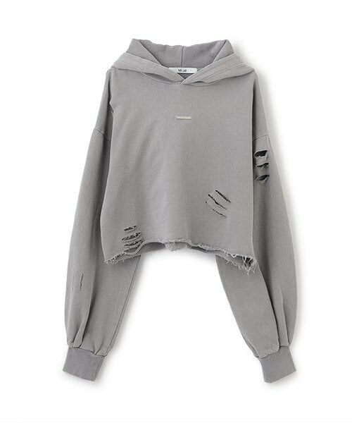 Mi-je / ミジェ スウェット | ダメージクロップドパーカ【韓国ファッション】 | 詳細3