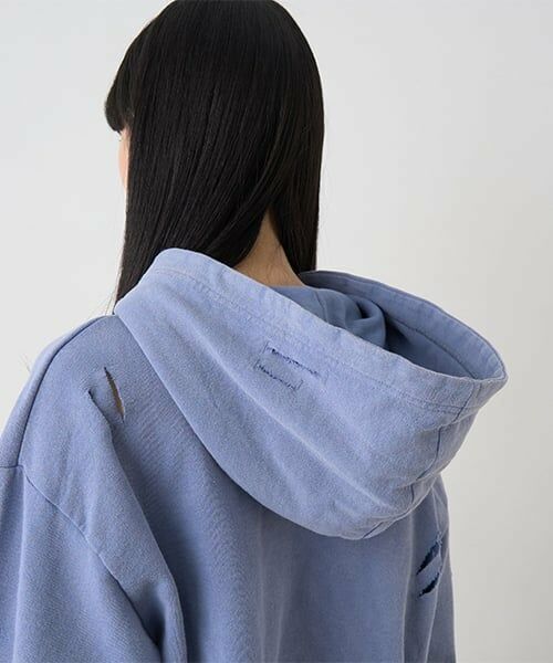 Mi-je / ミジェ スウェット | ダメージクロップドパーカ【韓国ファッション】 | 詳細6