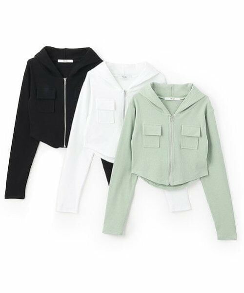 Mi-je / ミジェ スウェット | 切替コンパクトパーカ【韓国ファッション】 | 詳細13