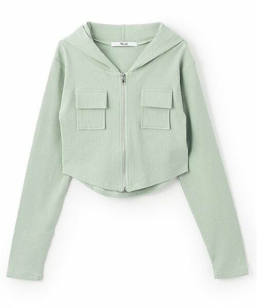 Mi-je / ミジェ スウェット | 切替コンパクトパーカ【韓国ファッション】 | 詳細2