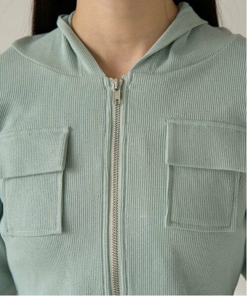 Mi-je / ミジェ スウェット | 切替コンパクトパーカ【韓国ファッション】 | 詳細7