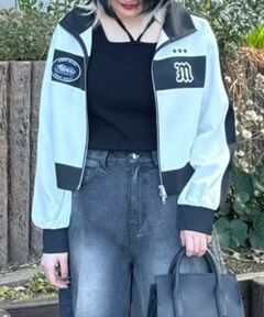 Mi-je / ミジェ ブルゾン | バイカラーロゴトラックジャケット【韓国ファッション】