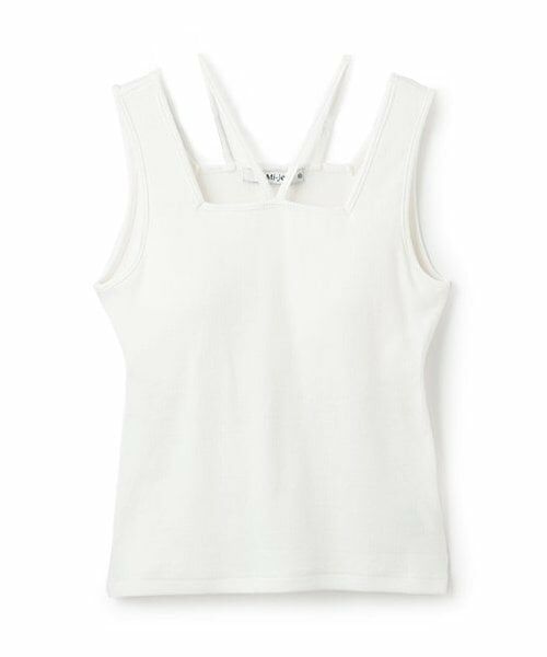 Mi-je / ミジェ Tシャツ | クロスホルタータンク【韓国ファッション】（オフ ホワイト）