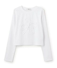 Mi-je / ミジェ Tシャツ | モチーフフリル長袖Tシャツ【韓国ファッション】