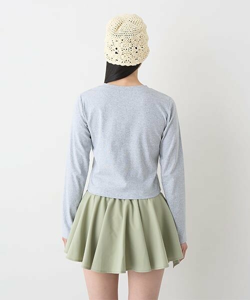 Mi-je / ミジェ Tシャツ | モチーフフリル長袖Tシャツ【韓国ファッション】 | 詳細4